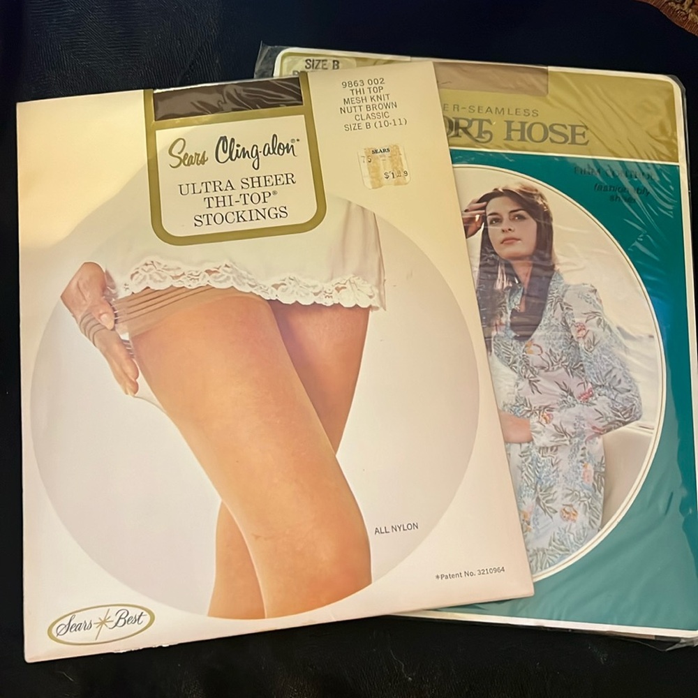 Vintage 2 Pairs Thigh Highs Panty Hose Lot size B